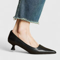 Zayla Women’s Leather Pumps – Pointed Toe Thin Heel