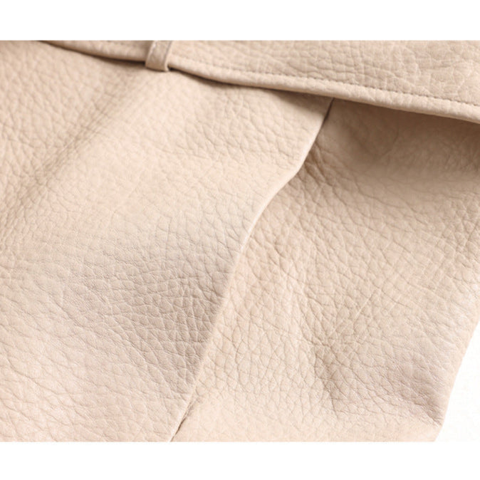 Bea Women’s Sheepskin Leather Jacket – Retro Belted Outerwear