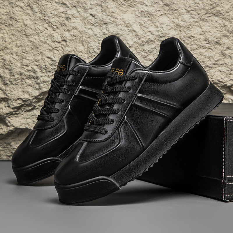 Vincent Genuine Leather Platform Sneakers – Retro Elevated Casual Sneakers