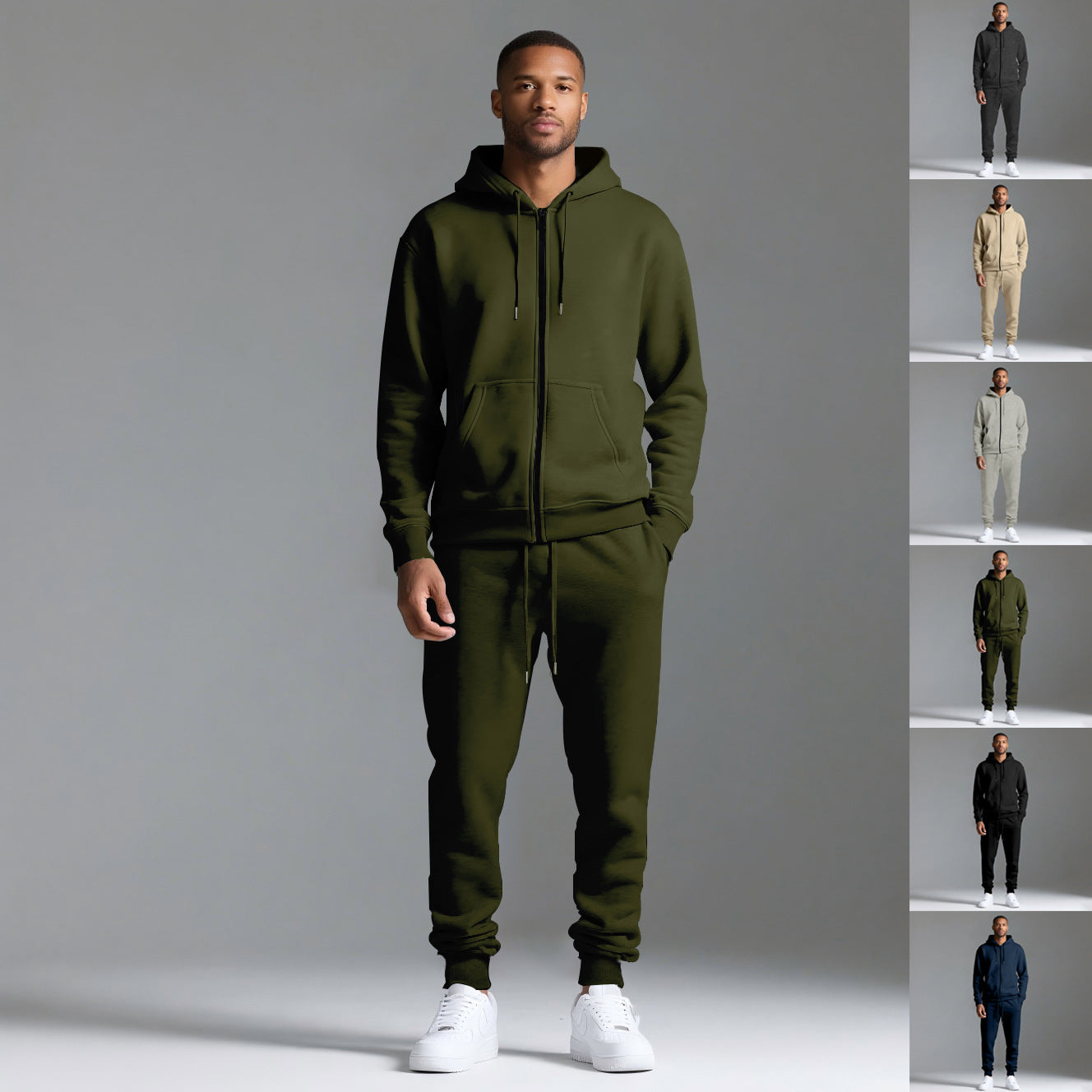 Sawyer Men’s Tracksuit Set – Heavyweight Brushed Fleece Cotton with Tapered Joggers