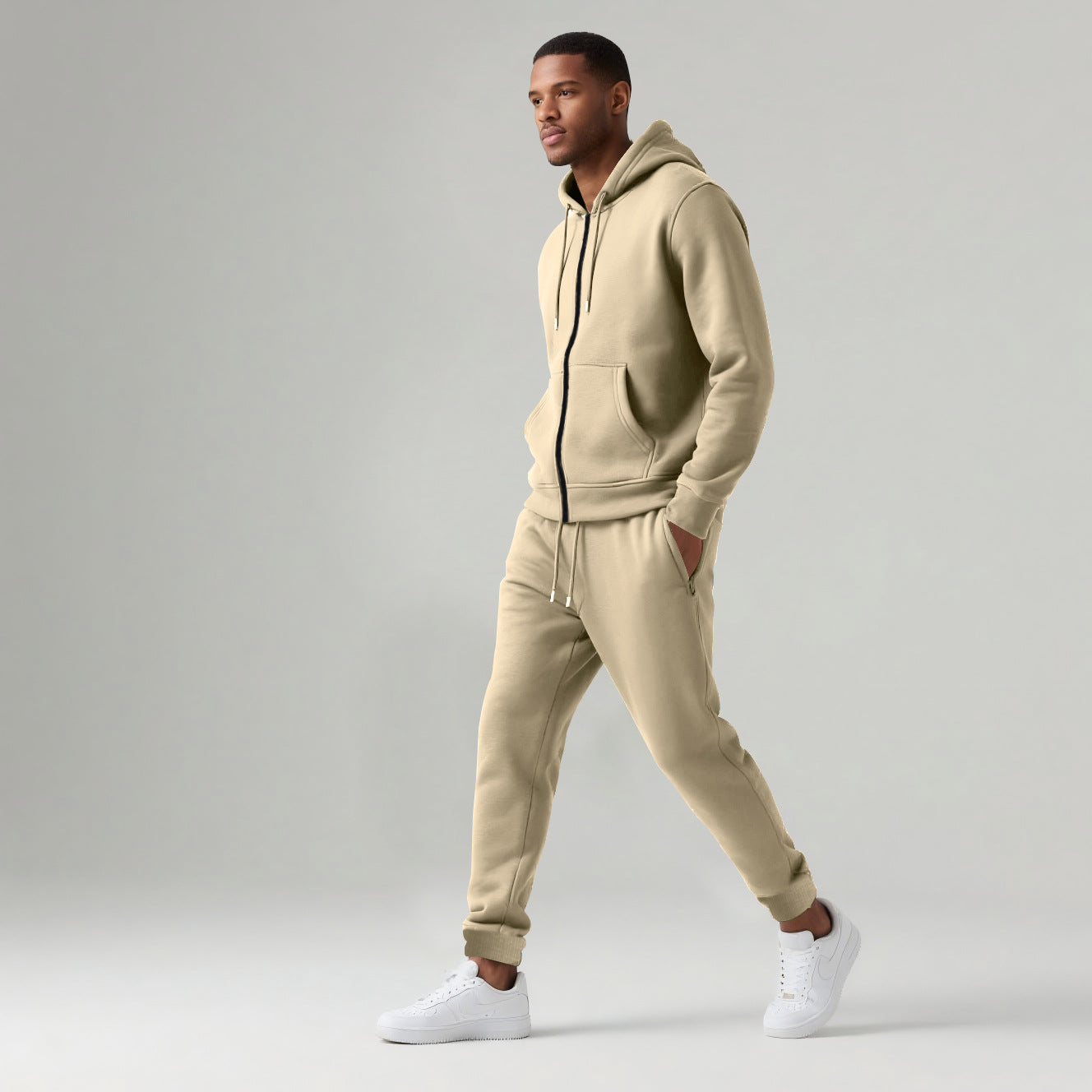 Sawyer Men’s Tracksuit Set – Heavyweight Brushed Fleece Cotton with Tapered Joggers