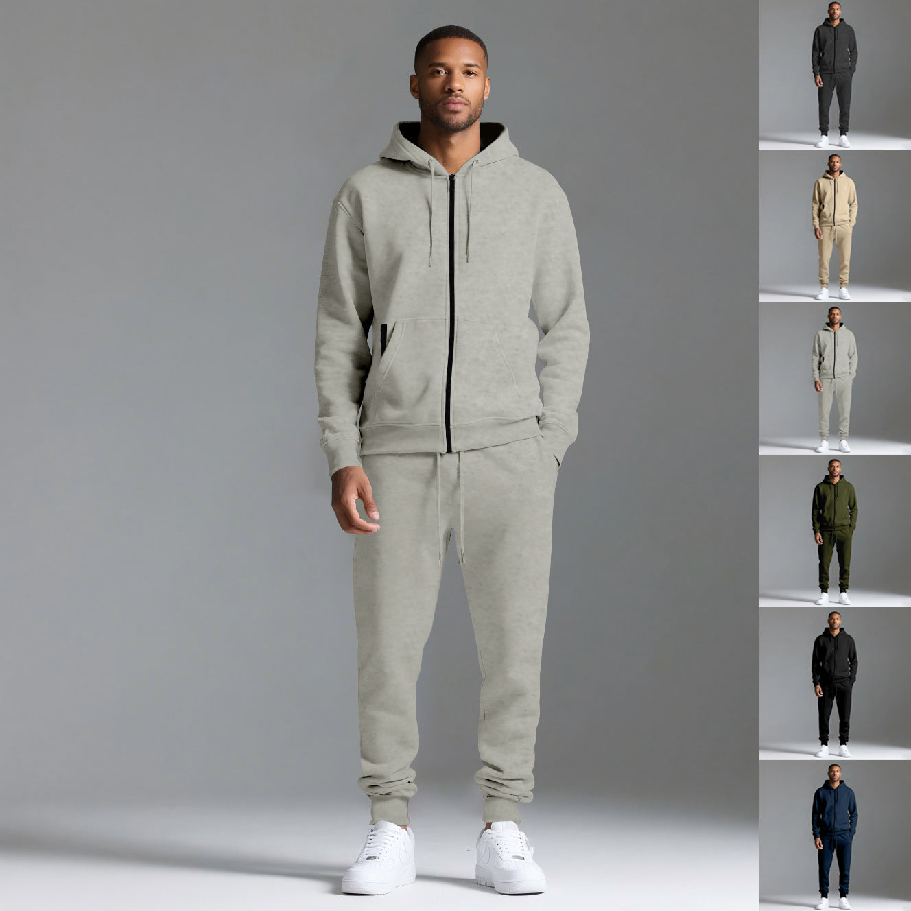 Sawyer Men’s Tracksuit Set – Heavyweight Brushed Fleece Cotton with Tapered Joggers