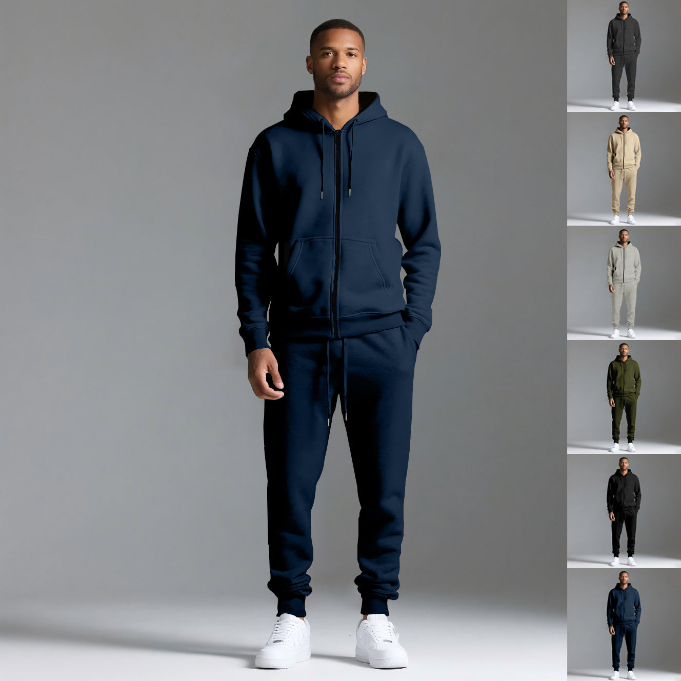 Sawyer Men’s Tracksuit Set – Heavyweight Brushed Fleece Cotton with Tapered Joggers