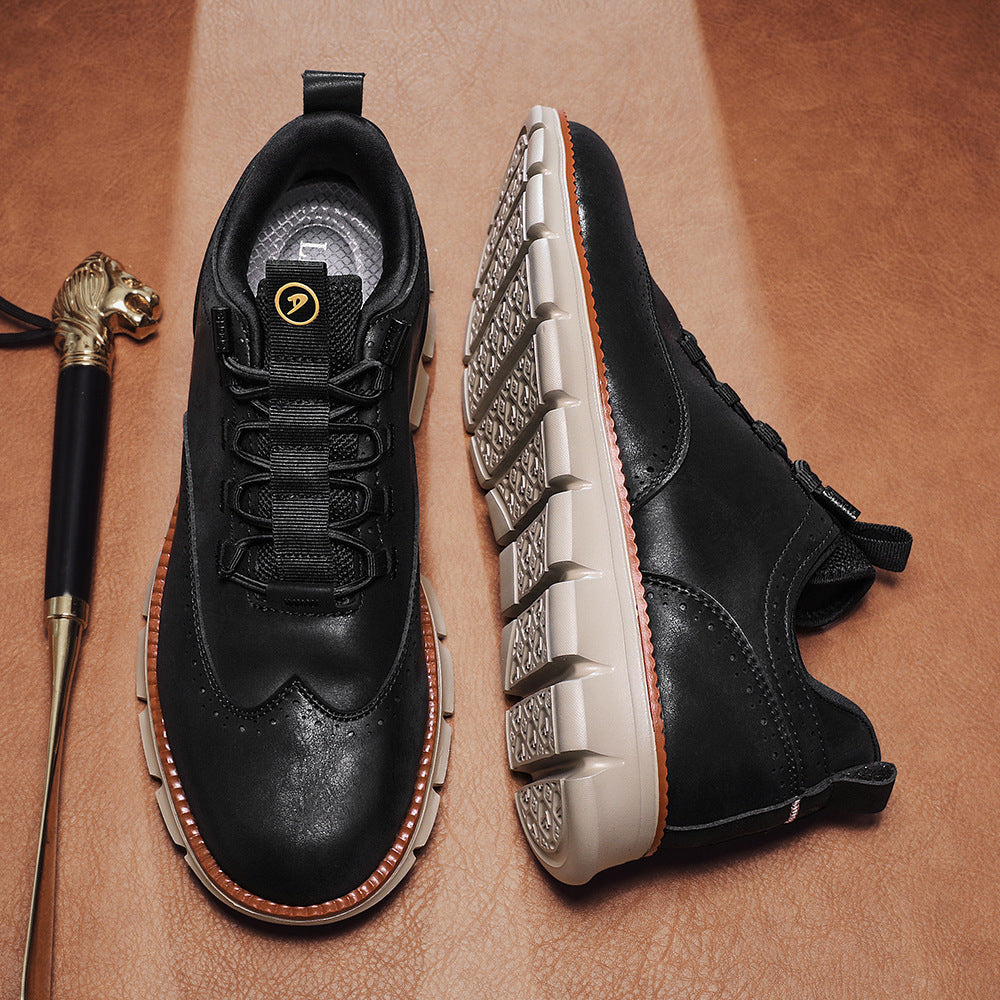 Rhett Men’s Leather Sneakers – Genuine Leather with Lightweight Cushioned Sole