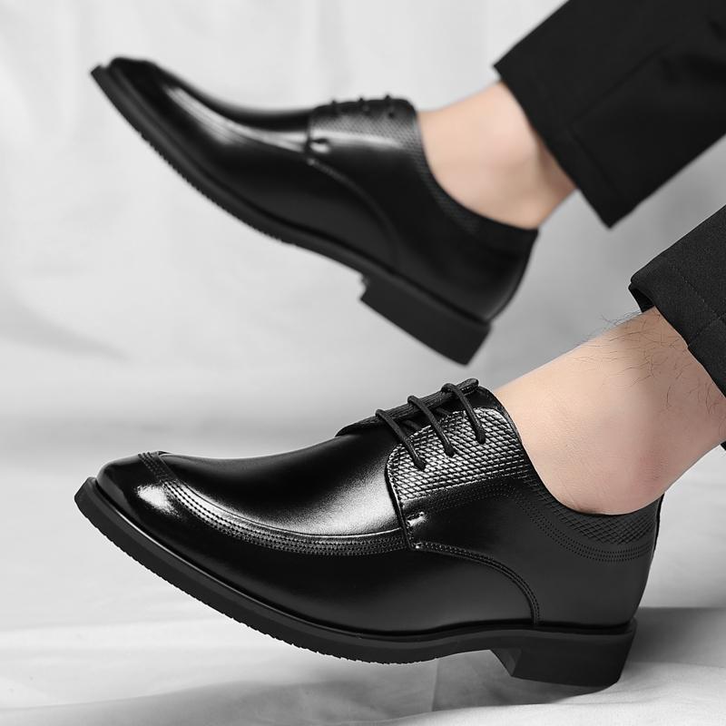 Julian Men’s Leather Dress Shoes – Genuine Leather Lace-Up Shoes with Cushioned Footbed