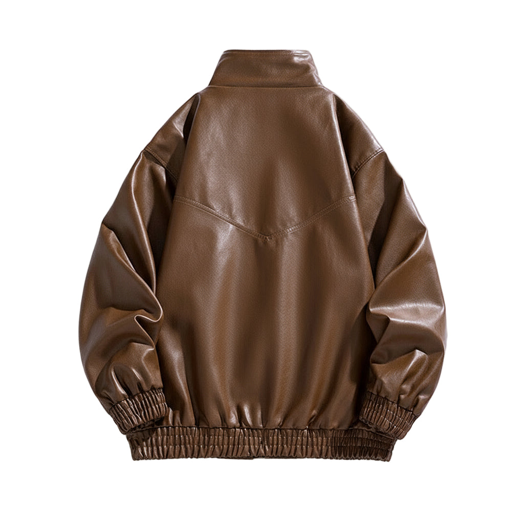 Marco Genuine Leather Bomber Jacket – Soft Durable Casual Outerwear