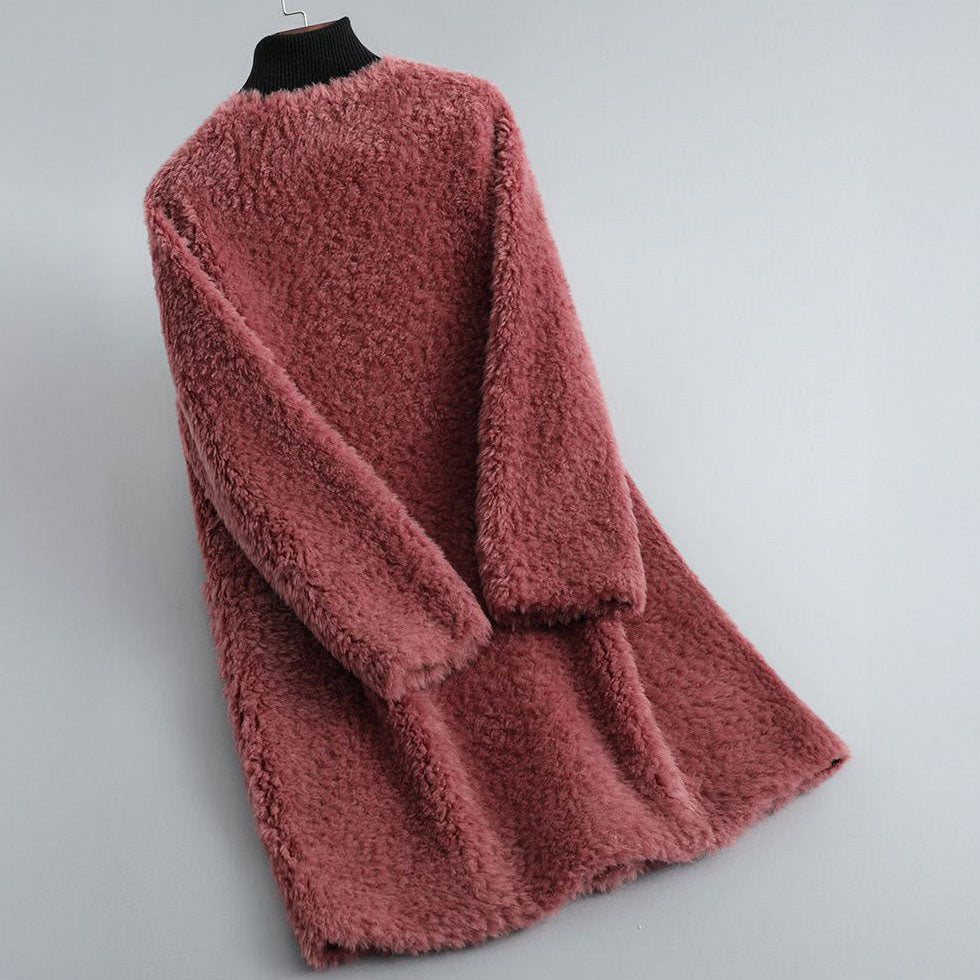 Anely Women’s Shearling Coat – Longline Sherpa Fleece