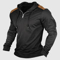 Eduard Men’s Quarter Zip Pullover – Patchwork Streetwear Hoodie