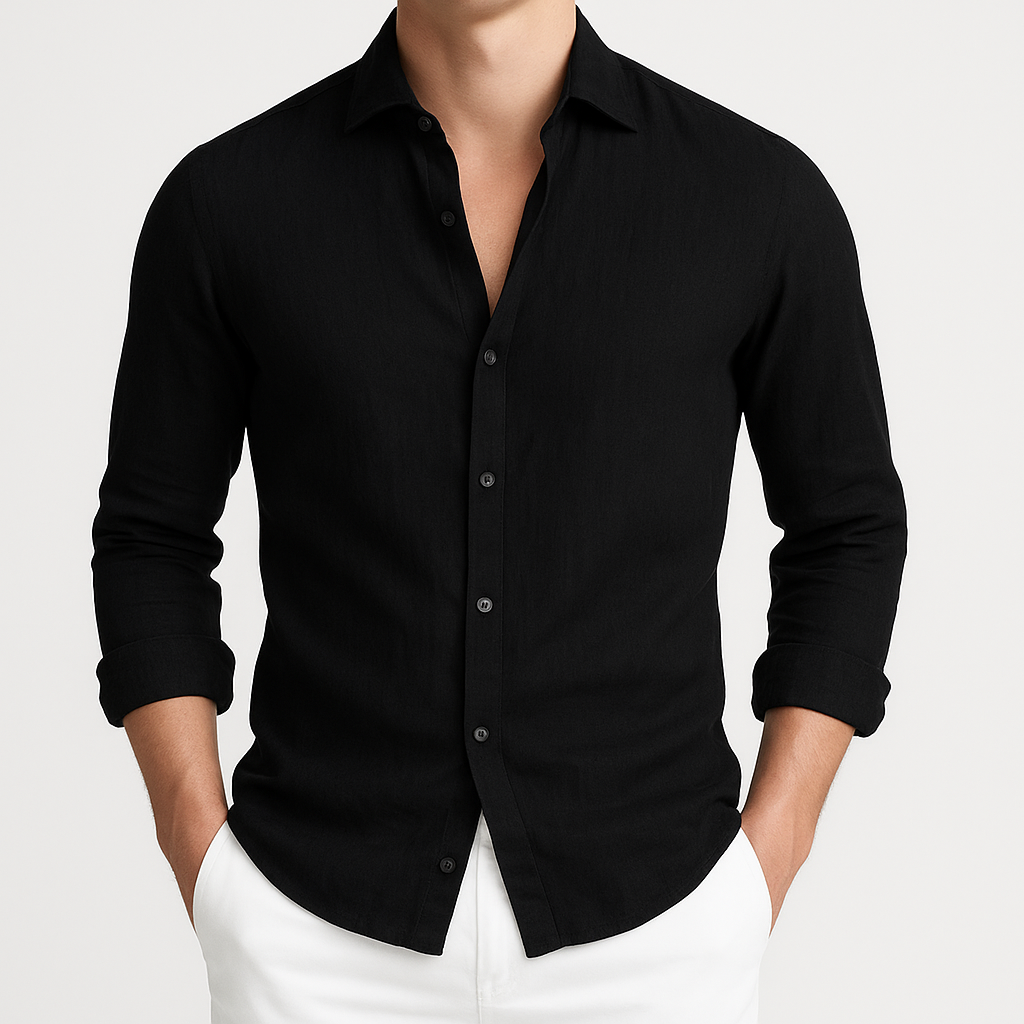 Elias Roll-Up Shirt - Lightweight Long-Sleeve Cotton Shirt for Warm-Weather Versatility