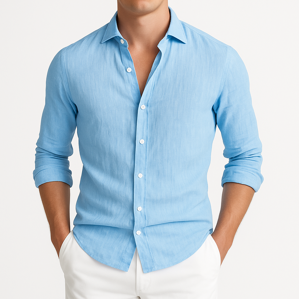 Elias Roll-Up Shirt - Lightweight Long-Sleeve Cotton Shirt for Warm-Weather Versatility