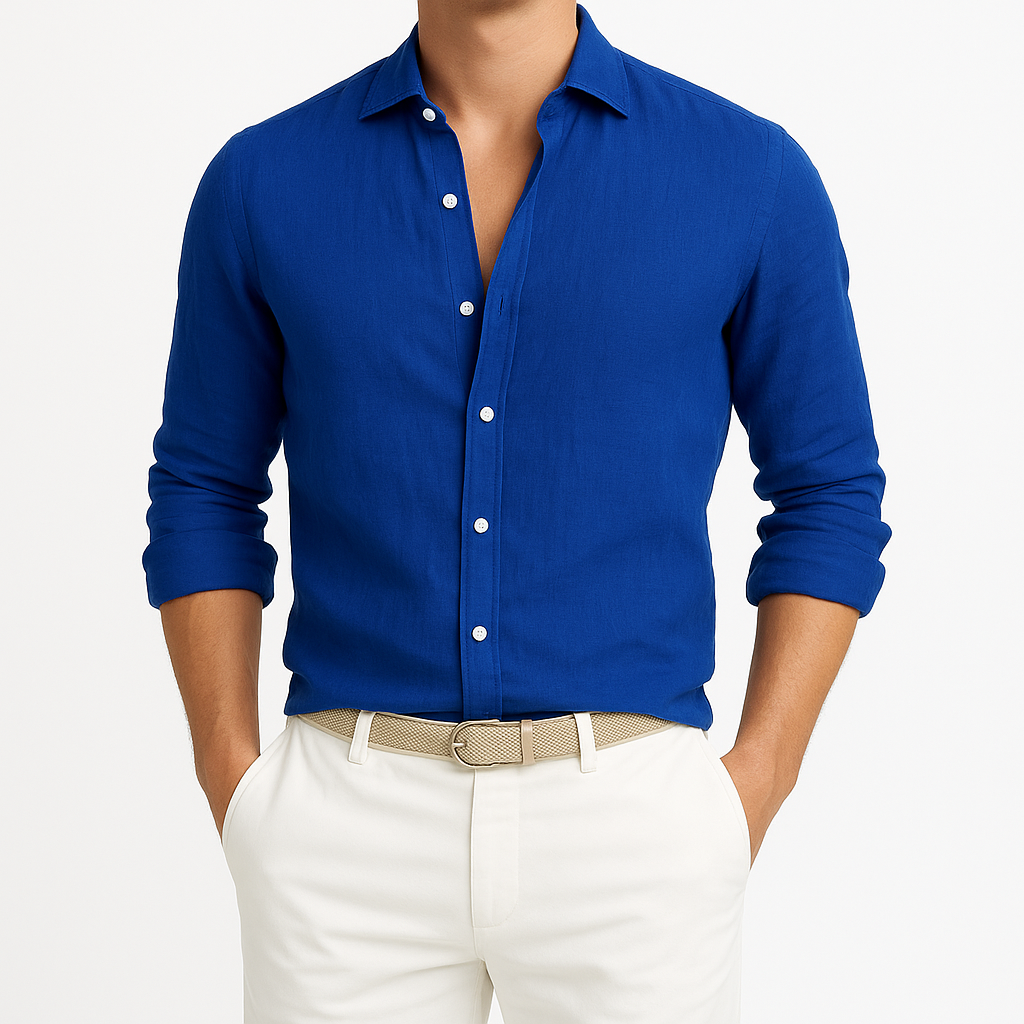 Elias Roll-Up Shirt - Lightweight Long-Sleeve Cotton Shirt for Warm-Weather Versatility