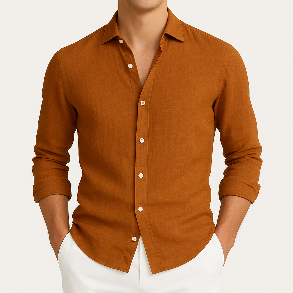 Elias Roll-Up Shirt - Lightweight Long-Sleeve Cotton Shirt for Warm-Weather Versatility