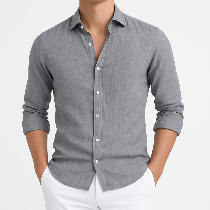 Elias Roll-Up Shirt - Lightweight Long-Sleeve Cotton Shirt for Warm-Weather Versatility