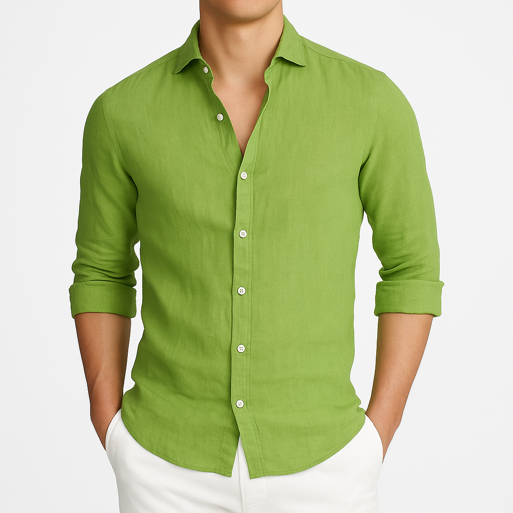 Elias Roll-Up Shirt - Lightweight Long-Sleeve Cotton Shirt for Warm-Weather Versatility