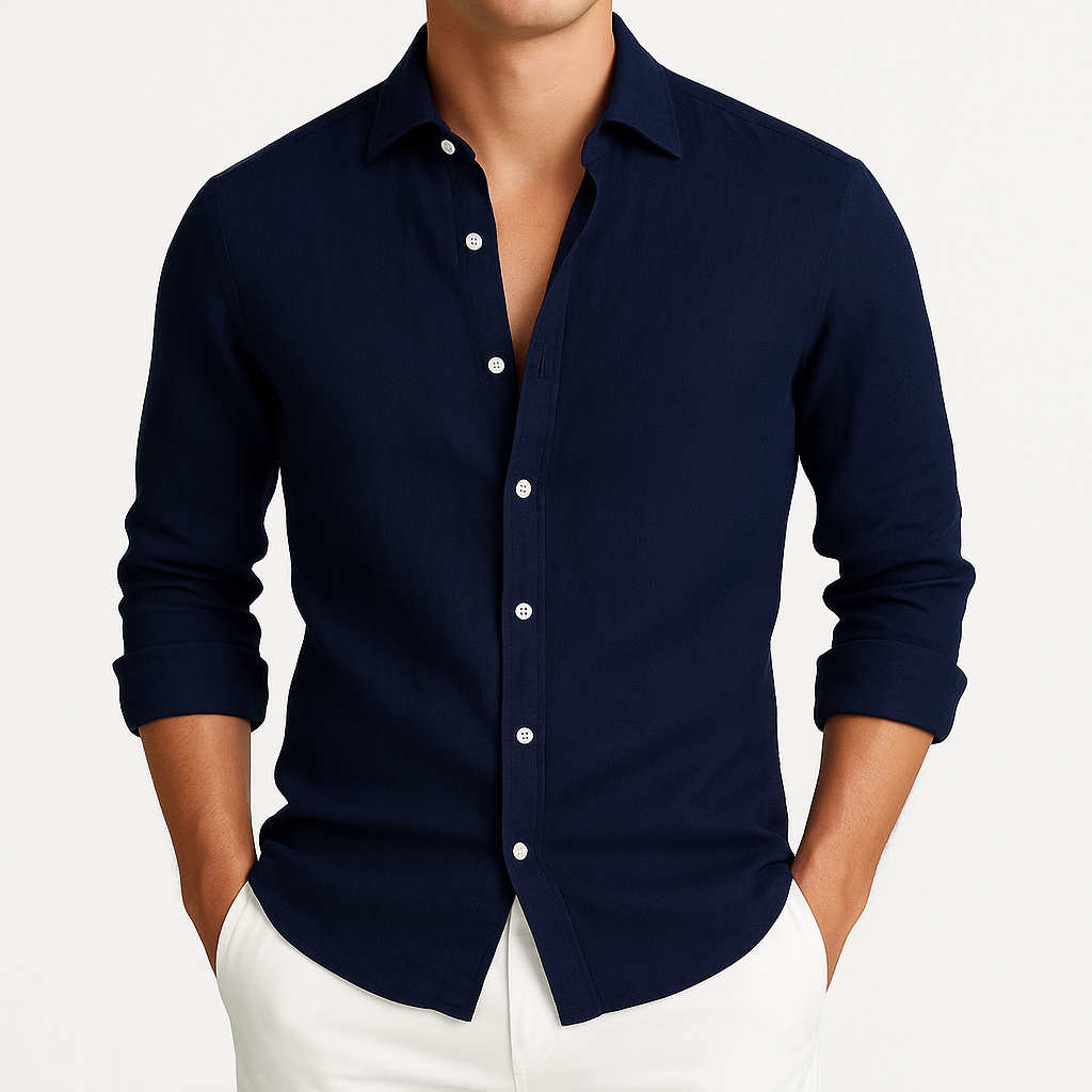 Elias Roll-Up Shirt - Lightweight Long-Sleeve Cotton Shirt for Warm-Weather Versatility