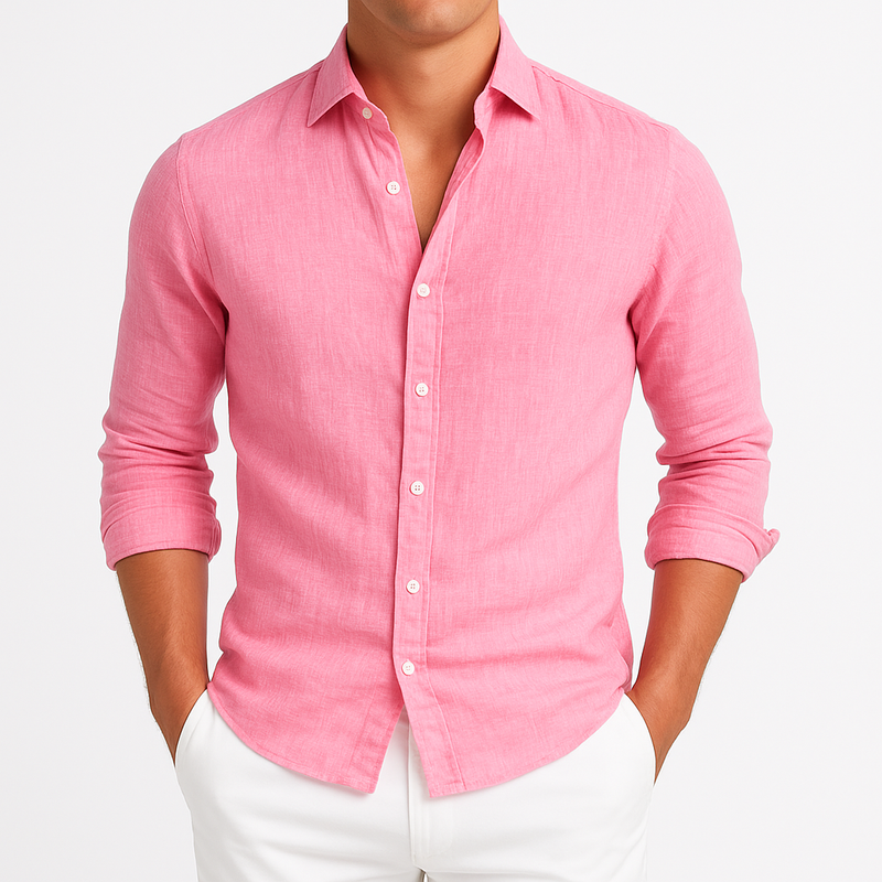 Elias Roll-Up Shirt - Lightweight Long-Sleeve Cotton Shirt for Warm-Weather Versatility