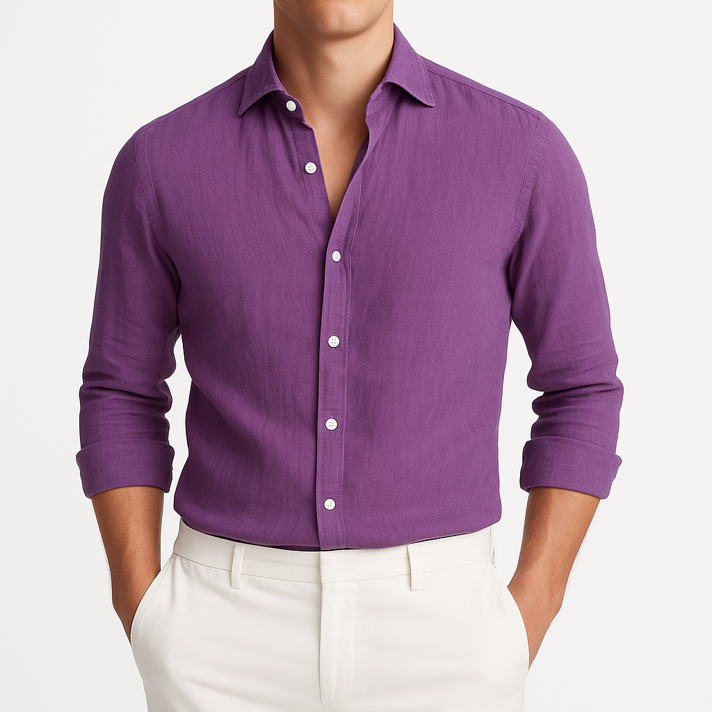 Elias Roll-Up Shirt - Lightweight Long-Sleeve Cotton Shirt for Warm-Weather Versatility