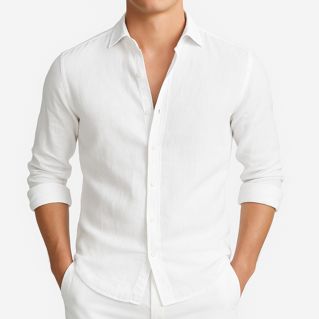 Elias Roll-Up Shirt - Lightweight Long-Sleeve Cotton Shirt for Warm-Weather Versatility