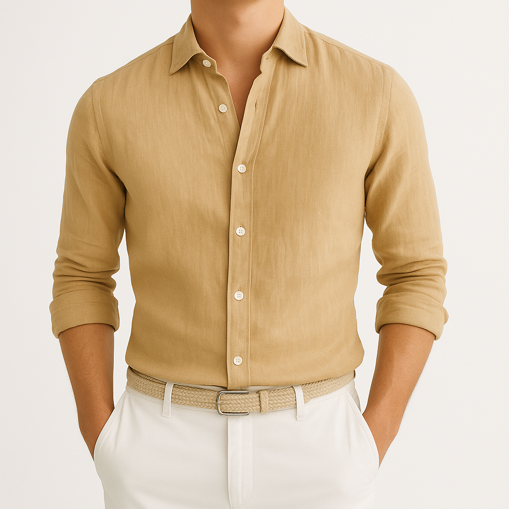 Elias Roll-Up Shirt - Lightweight Long-Sleeve Cotton Shirt for Warm-Weather Versatility