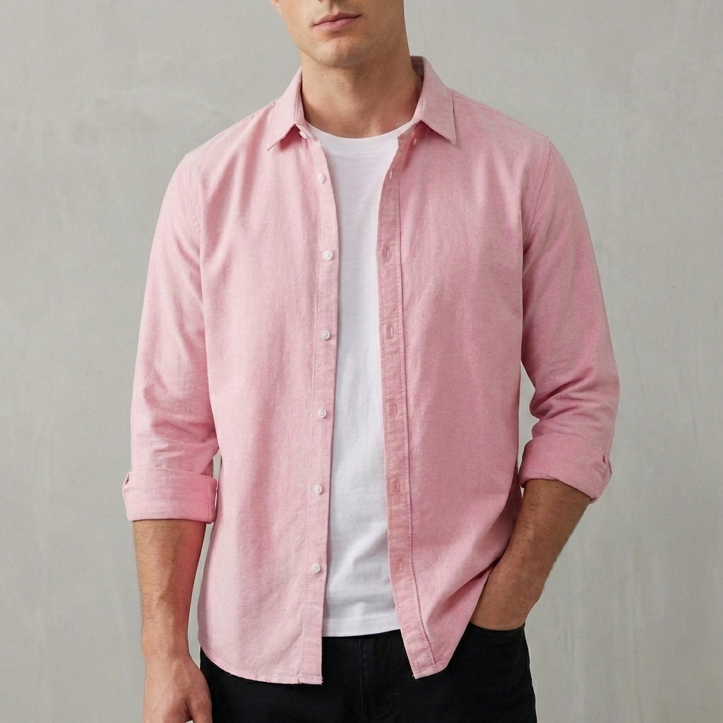 Landon Cotton Relaxed Button-Down Shirt – Lightweight Casual Essential