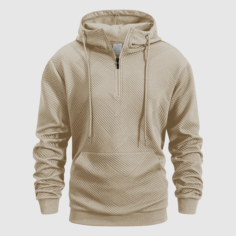 Cole Men’s Quarter-Zip Hoodie – Textured Knit for Casual Layering