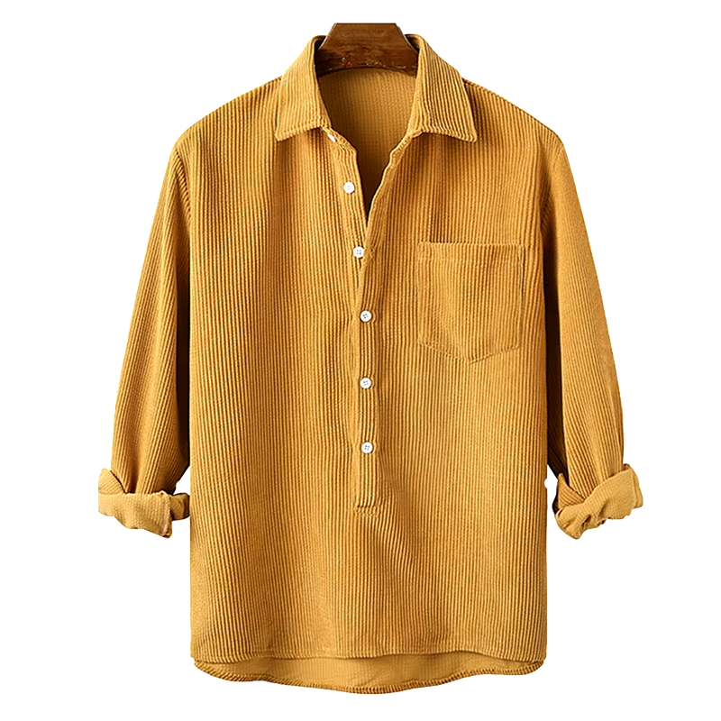 Ezra Men’s Resort Cord Shirt -  Soft Corduroy in Breezy Resort Style