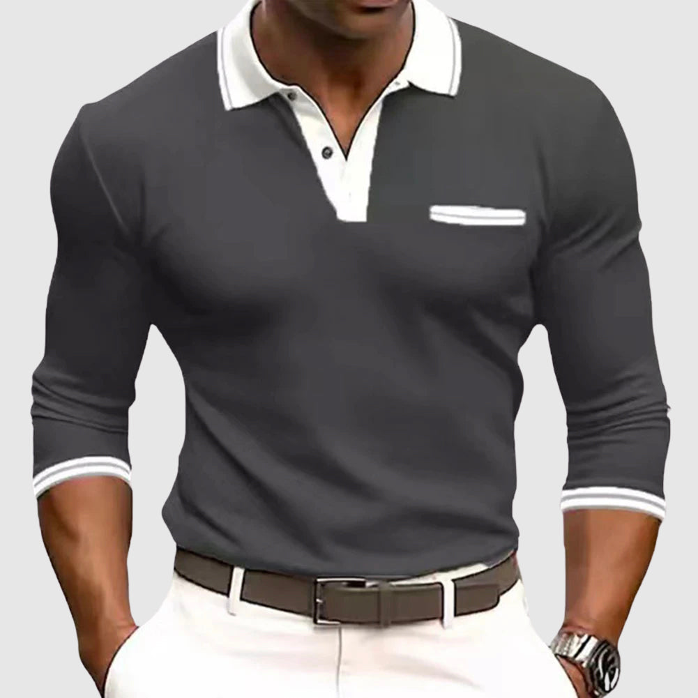 Flavio Performance Polo Shirt – Breathable Long Sleeve Polo