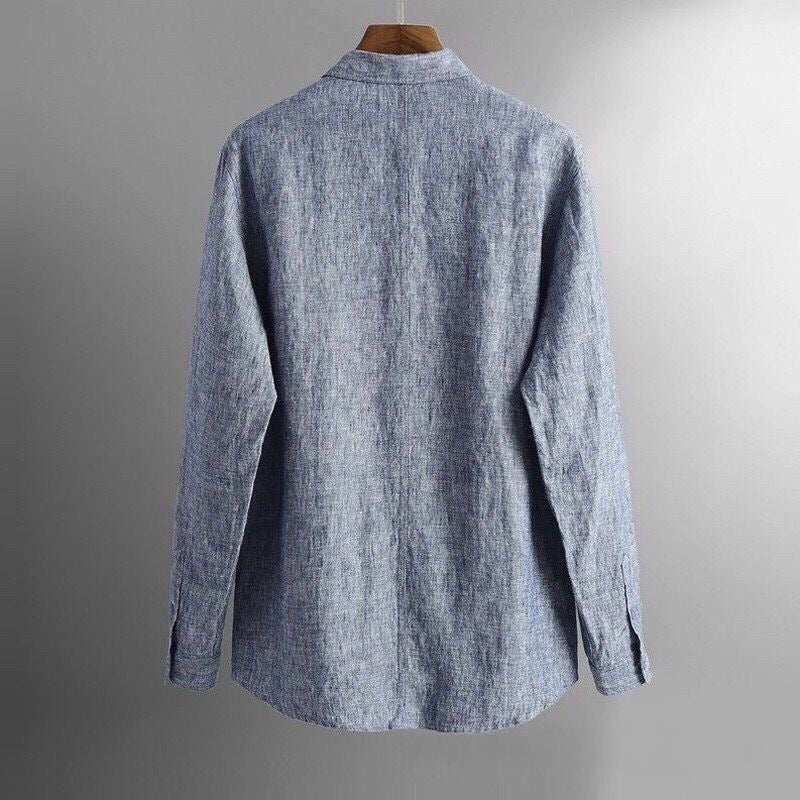 Jomar Steel Co-ord Set – Minimalist Long-Sleeve Shirt & Tailored Pants in Versatile Gray