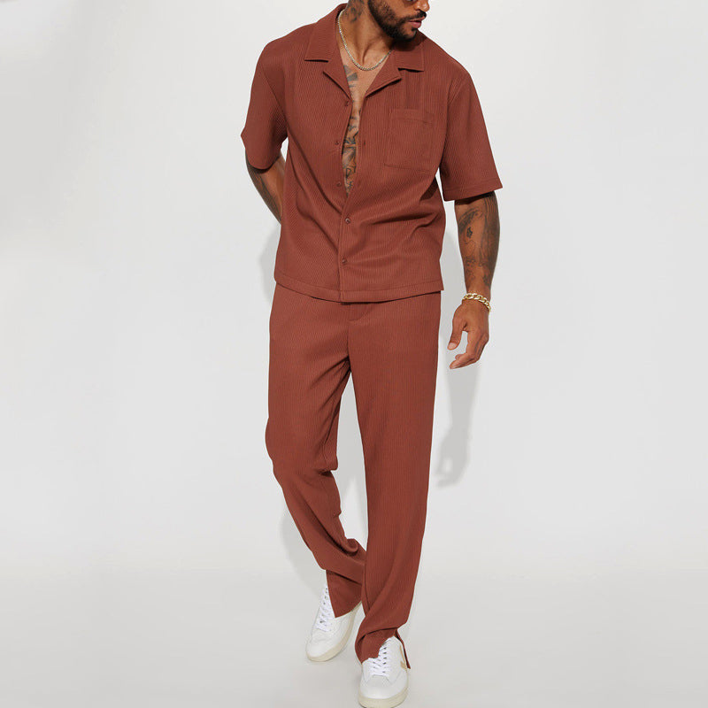 Marco Essential Set – Structured Men’s Co-ord with Luxe Texture and Tapered Fit