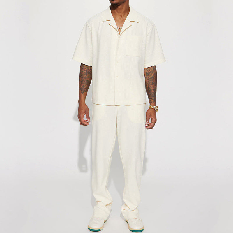 Marco Essential Set – Structured Men’s Co-ord with Luxe Texture and Tapered Fit