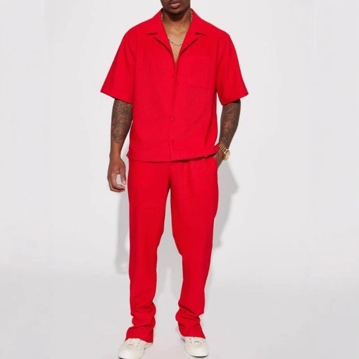 Marco Essential Set – Structured Men’s Co-ord with Luxe Texture and Tapered Fit