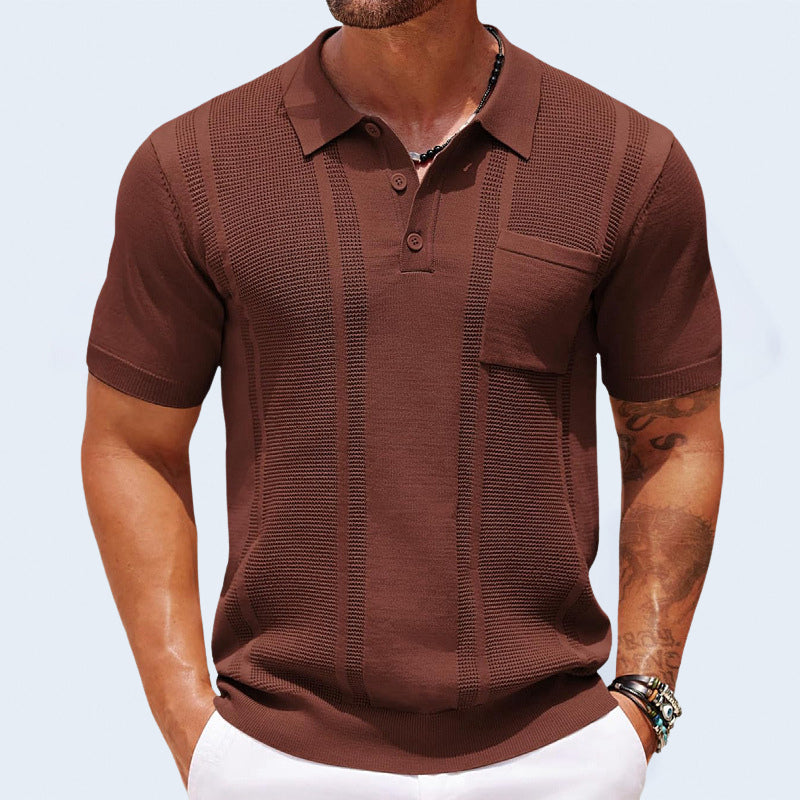 Mason Textured Polo - Short‑Sleeve Knit Polo for Relaxed Warm‑Weather Styling