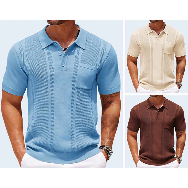Mason Textured Polo - Short‑Sleeve Knit Polo for Relaxed Warm‑Weather Styling