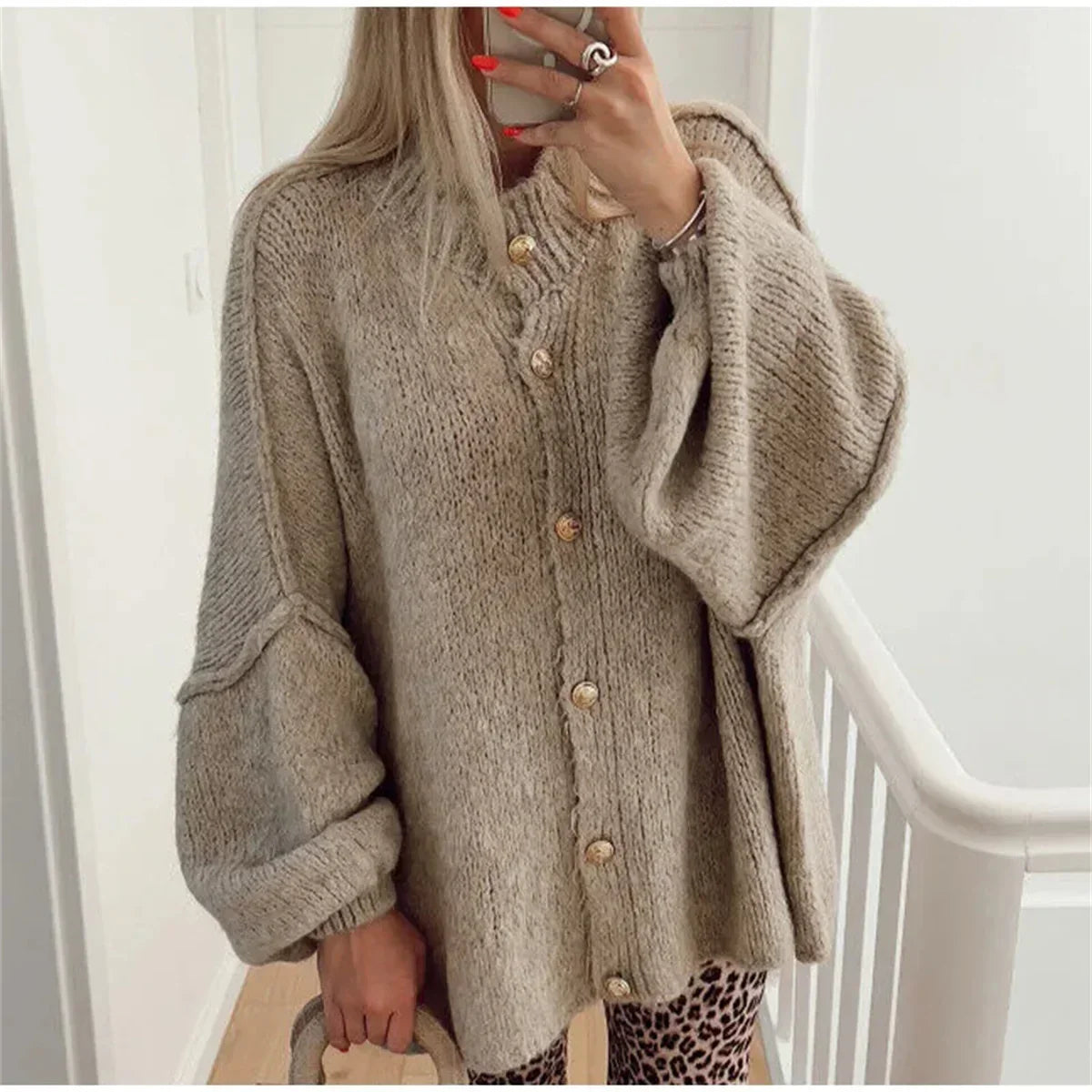 Xavier Chic Metal Button Cardigan
