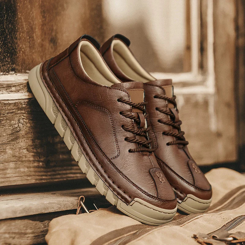 Landon Men’s Leather Sneakers – Rugged Casual Shoes