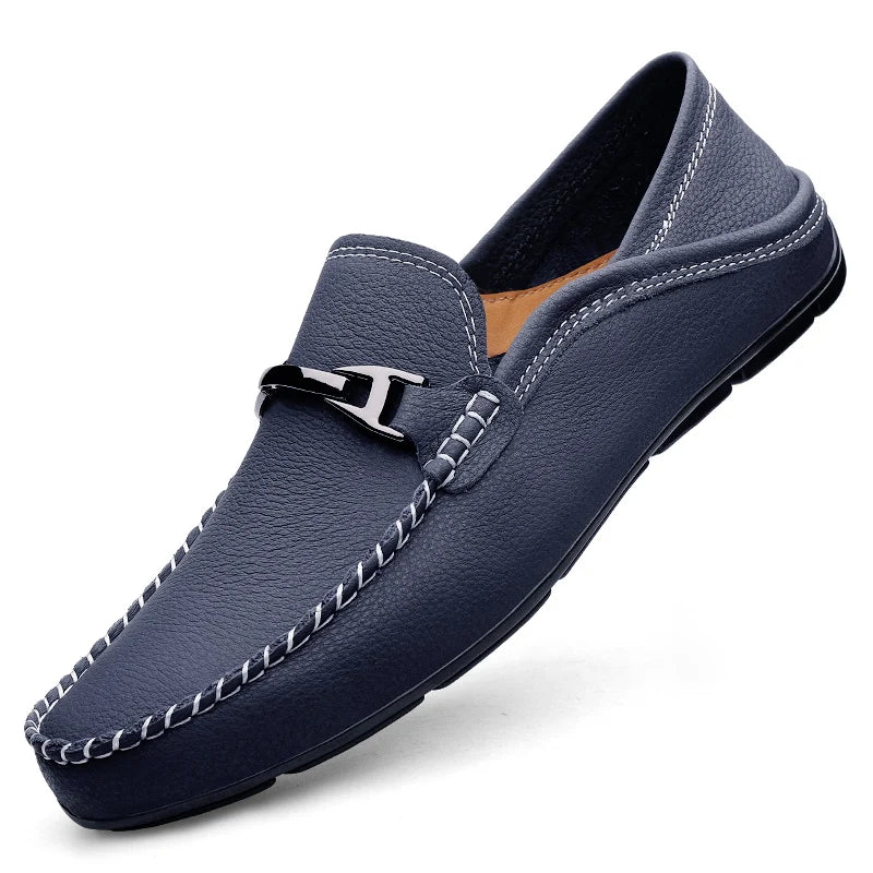 Stanley Men’s Leather Loafers – Cushioned Slip-On Shoes