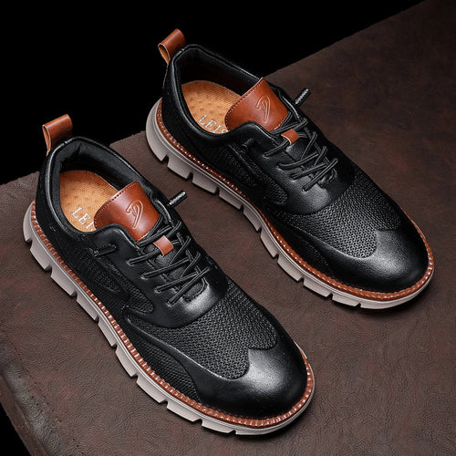Carter Men’s Leather Sneakers – No-Tie Leather Shoes