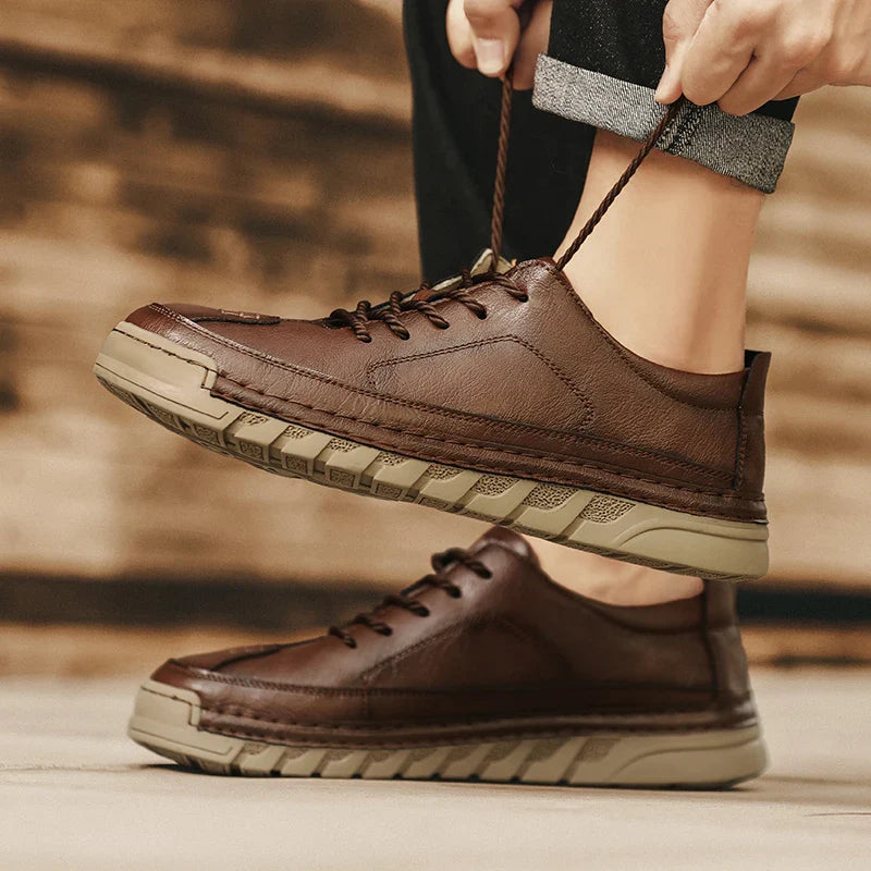 Landon Men’s Leather Sneakers – Rugged Casual Shoes