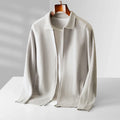 Gianni Men’s Cashmere Cardigan – Zip Structured Collar with Front Pockets