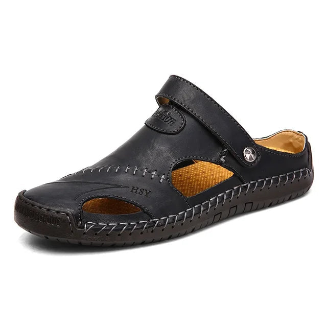 Giovanni Genuine Leather Sandals — Hand-Stitched Casual Summer Footwear