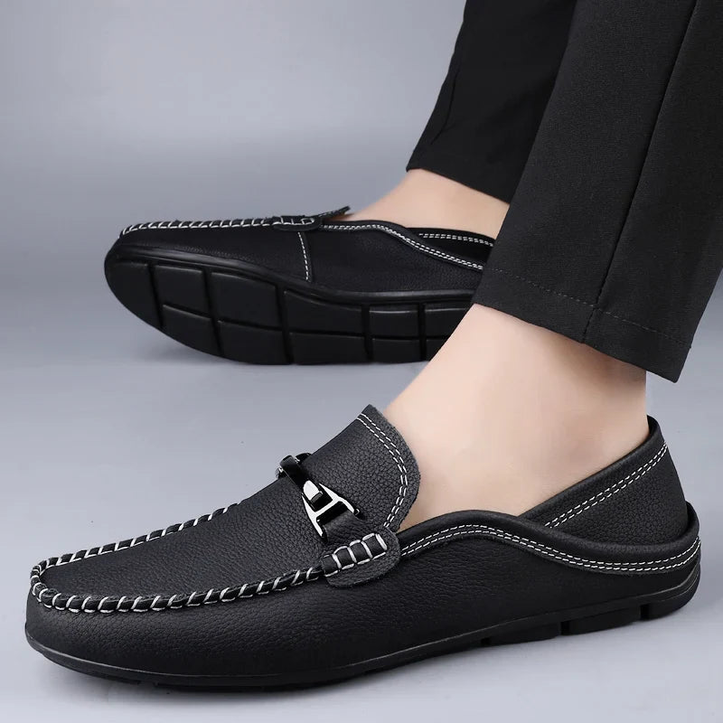 Stanley Men’s Leather Loafers – Cushioned Slip-On Shoes