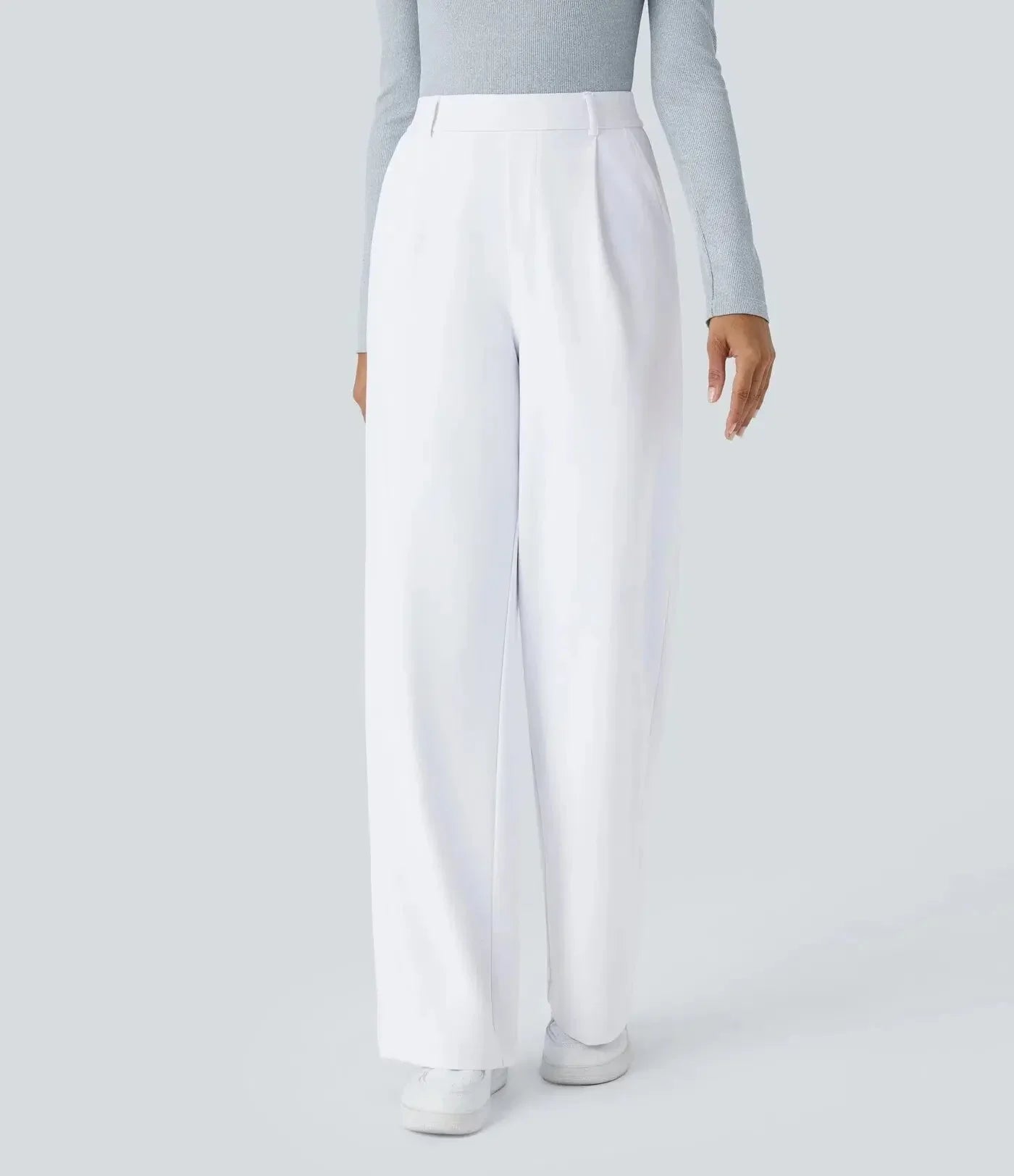 Valencia Women’s Wide-Leg Trousers – High-Waist Pleated Pants with All-Season Comfort