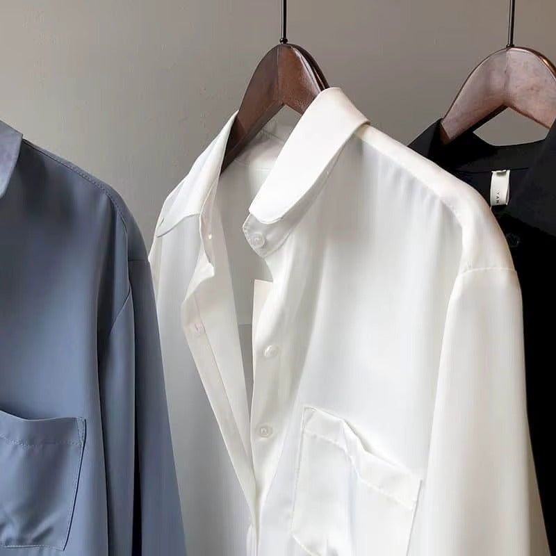 Giada Silk Drape Blouse – Lightweight Satin Shirt for Polished Everyday Looks