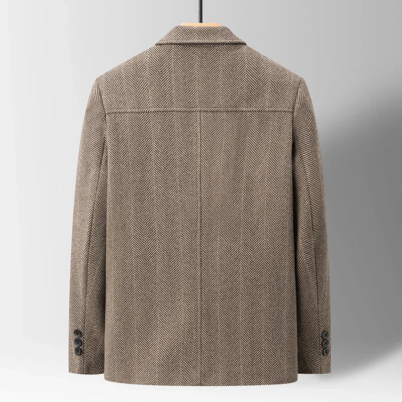 Blake Herringbone Wool Coat - Tailored Fit & Premium Warmth