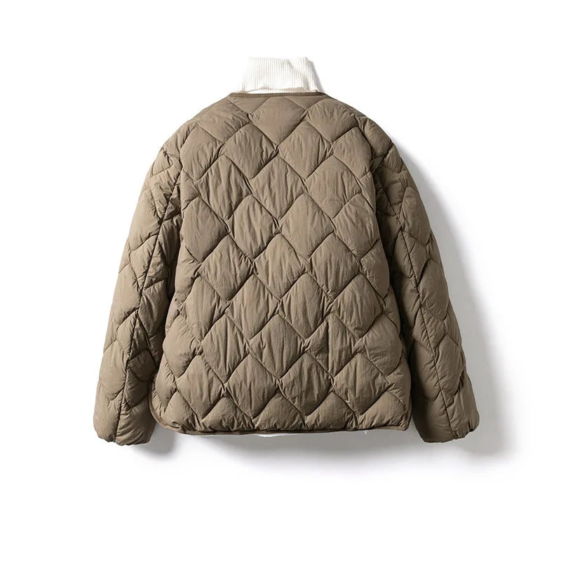 Cheska Women’s Quilted Down Jacket – Lightweight Warmth for Cold Weather