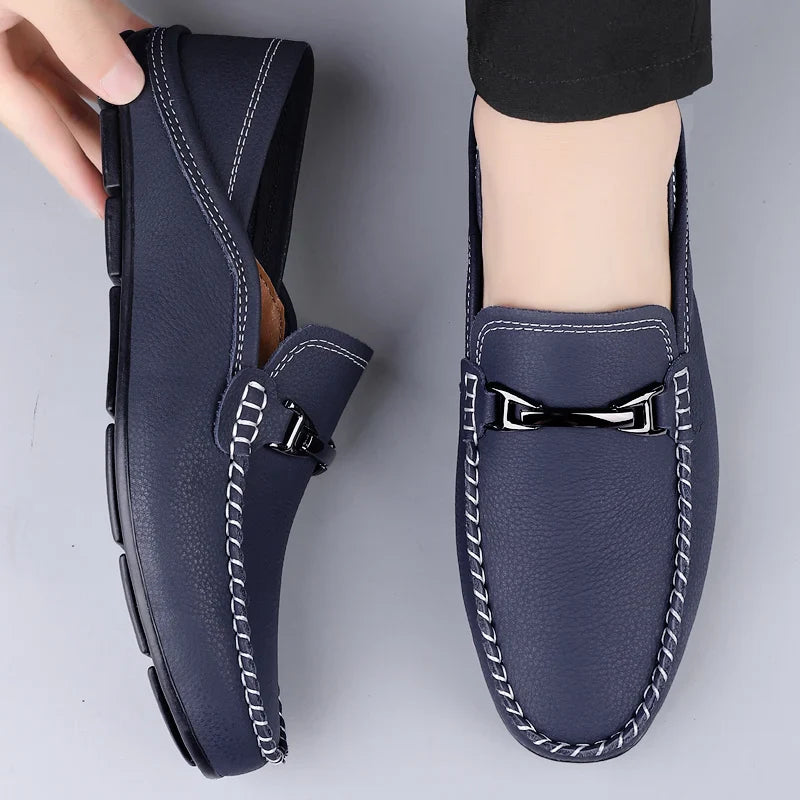 Stanley Men’s Leather Loafers – Cushioned Slip-On Shoes