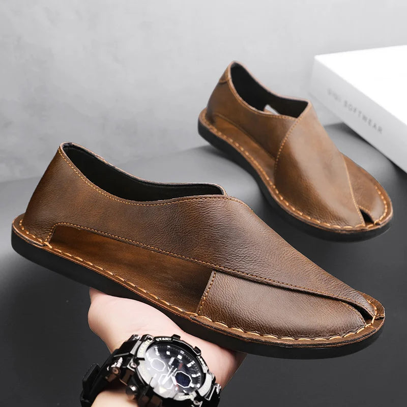 Luca Calfskin Crossover Sandal – Elevated Leather Sandals for Effortless Summer Wear