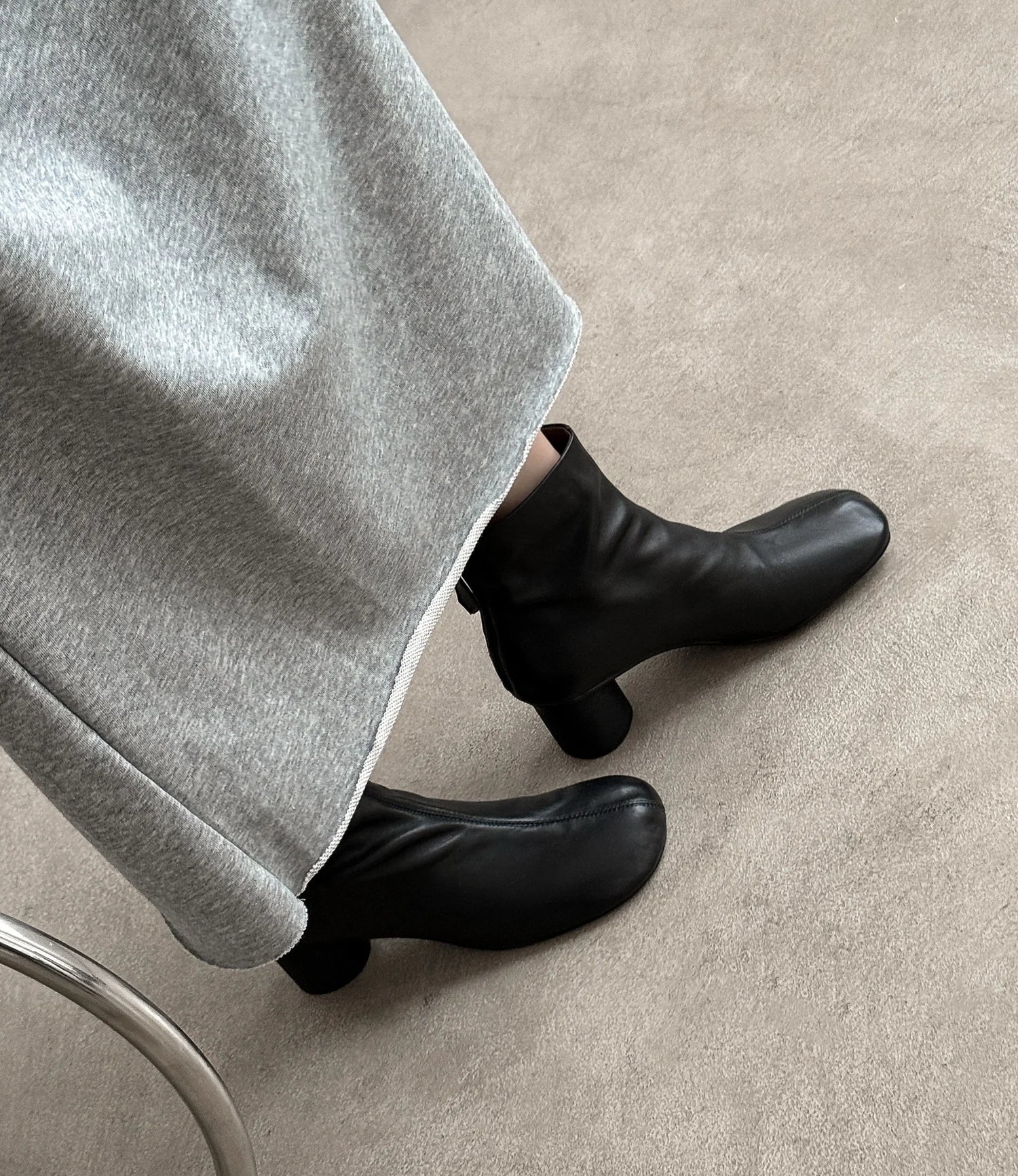 Ronora Women’s Leather Ankle Boots – Cushioned Block Heel Booties for All-Day Wear