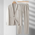 Newbert Men’s Linen Suit Set – Lightweight Two-Piece with Button-Up Shirt & Relaxed Trousers