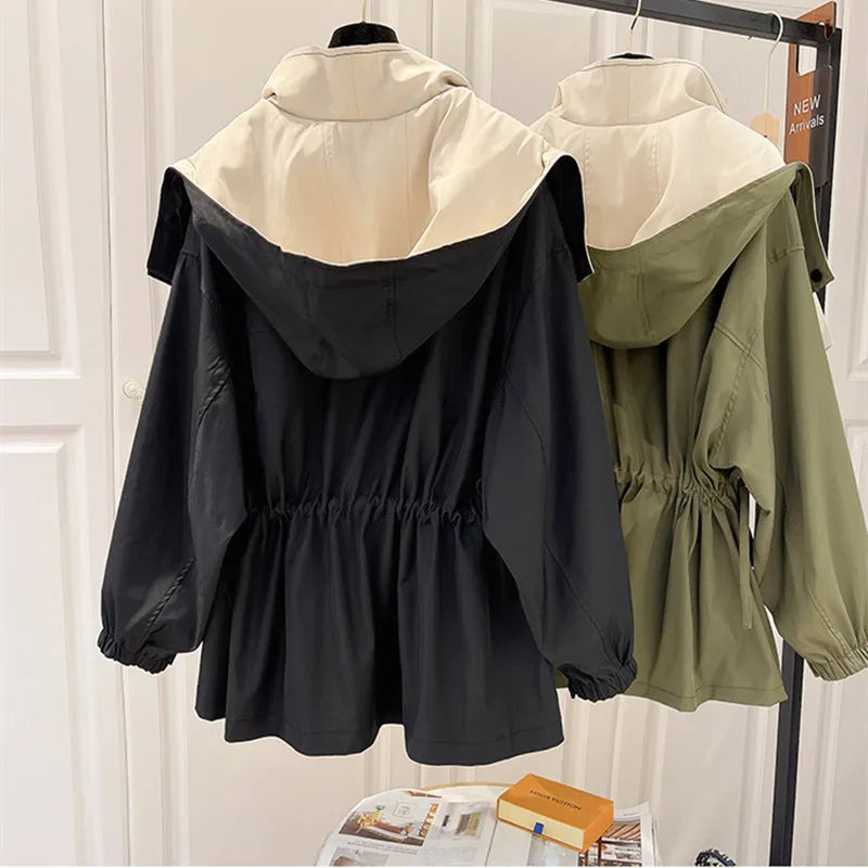 Shaelle Women’s Lightweight Windbreaker – Waterproof Jacket with Drawcord Waist